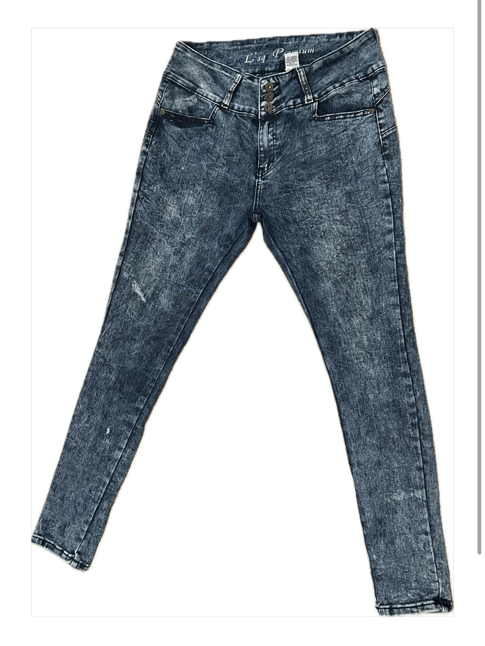Women's Washed Skinny Jeans - Dark Blue